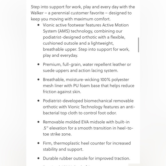 VIONIC Walking Classic Leather Orthopedic Sneakers White Aqua Blue Size 8.5 M - Picture 11 of 11